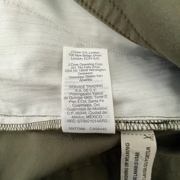 J.Crew Frankie Pants in Stretch Twill Laurel Green‎ Size 8 - Picture 7 of 8